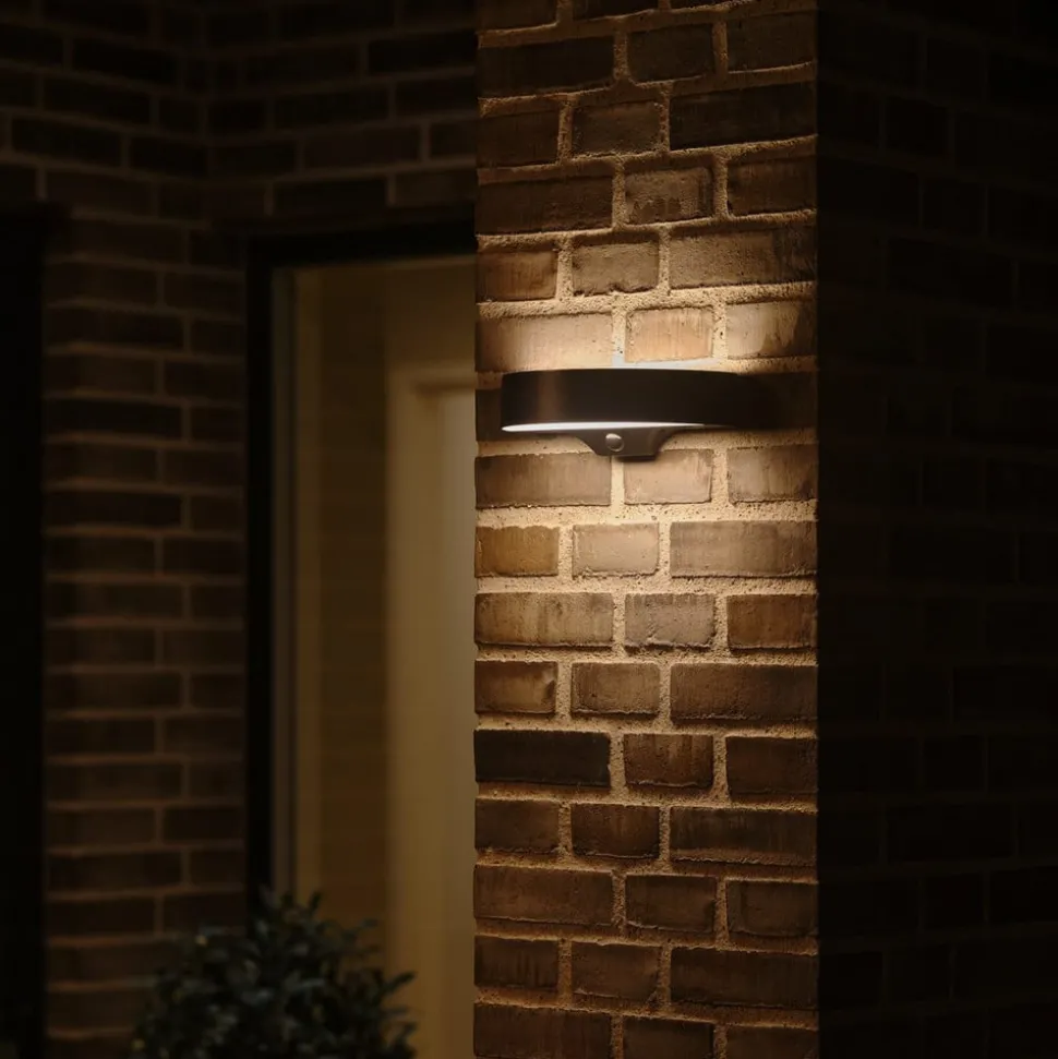 LED buiten wandlamp Monay Round, zwart, IP44