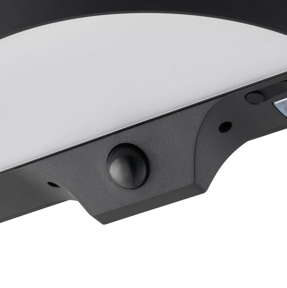 LED buiten wandlamp Monay Round, zwart, IP44