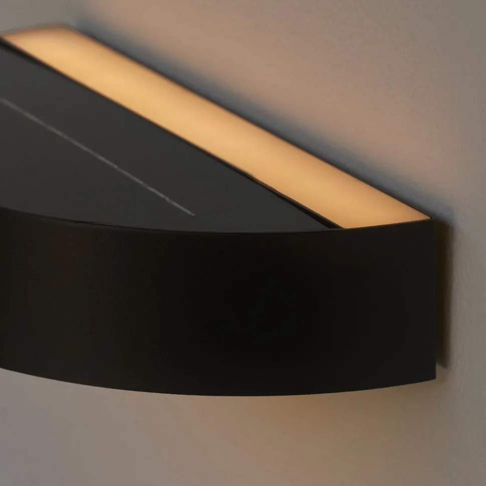 LED buiten wandlamp Monay Round, zwart, IP44