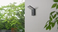 LED buiten wandlamp Nevio, metaal, antraciet, sensor