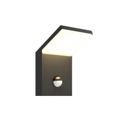LED buiten wandlamp Nevio, metaal, antraciet, sensor