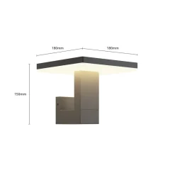 LED buiten wandlamp Olesia, vierkante vorm