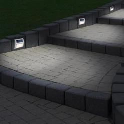 LED buiten wandlamp op zonne-energie 5282104, roestvrij staal, set van 4, IP44