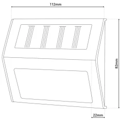 LED buiten wandlamp op zonne-energie 5282104, roestvrij staal, set van 4, IP44