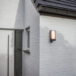 LED buiten wandlamp Qubo met bewegingsmelder