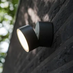 LED buiten wandlamp Trumpet, Ø 9,4 cm