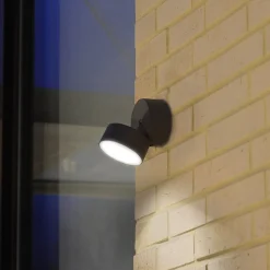 LED buiten wandlamp Trumpet, Ø 9,4 cm