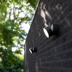 LED buiten wandlamp Trumpet, Ø 9,4 cm