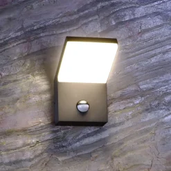 LED buiten wandlamp Tucanae, grijs, hoogte 22 cm, IP54