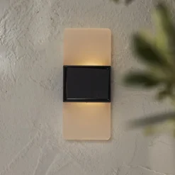 LED buiten wandlamp Wally, 14x6 cm wit mat CCT