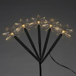 LED buitendecoratie ster, 5-lamps, met grondspies