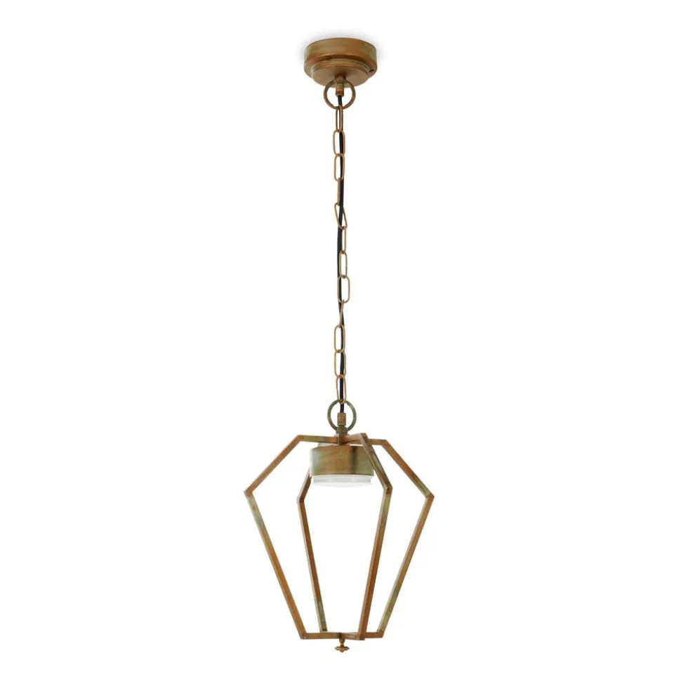 LED buiten-hanglamp Gemstone 3452 messing/opaal