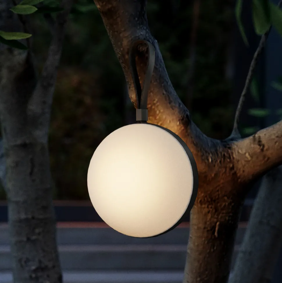 LED buitenlamp Bring to go Ø 16 cm wit/zwart