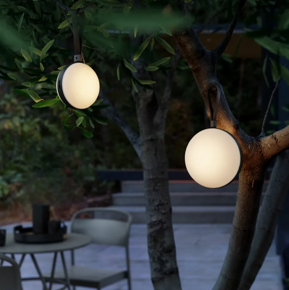 LED buitenlamp Bring to go Ø 16 cm wit/zwart