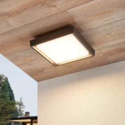 LED buitenplafondlamp Birta, hoekig, 27 cm