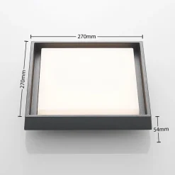 LED buitenplafondlamp Birta, hoekig, 27 cm