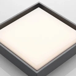 LED buitenplafondlamp Birta, hoekig, 27 cm