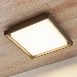 LED buitenplafondlamp Birta, hoekig, 34 cm