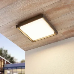 LED buitenplafondlamp Birta, hoekig, 34 cm