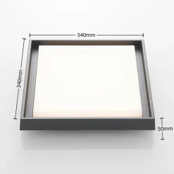 LED buitenplafondlamp Birta, hoekig, 34 cm