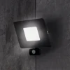 LED buitenspot Faedo 3 met sensor, zwart, 50W