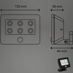 LED buitenspot Kollig met sensor, IP54, zwart