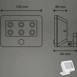 LED buitenspot Kollig met sensor, IP54, wit