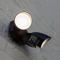 LED buitenspot Shrimp met sensor van aluminium