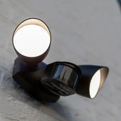 LED buitenspot Shrimp met sensor van aluminium