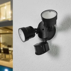 LED buitenspot Shrimp met sensor van kunststof