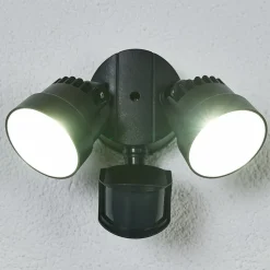 LED buitenspot Shrimp met sensor van kunststof