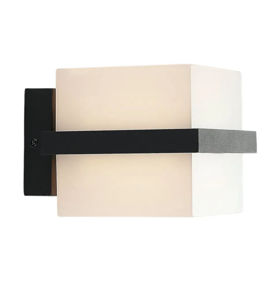 LED buitenwandlamp Auron, kubusvormig