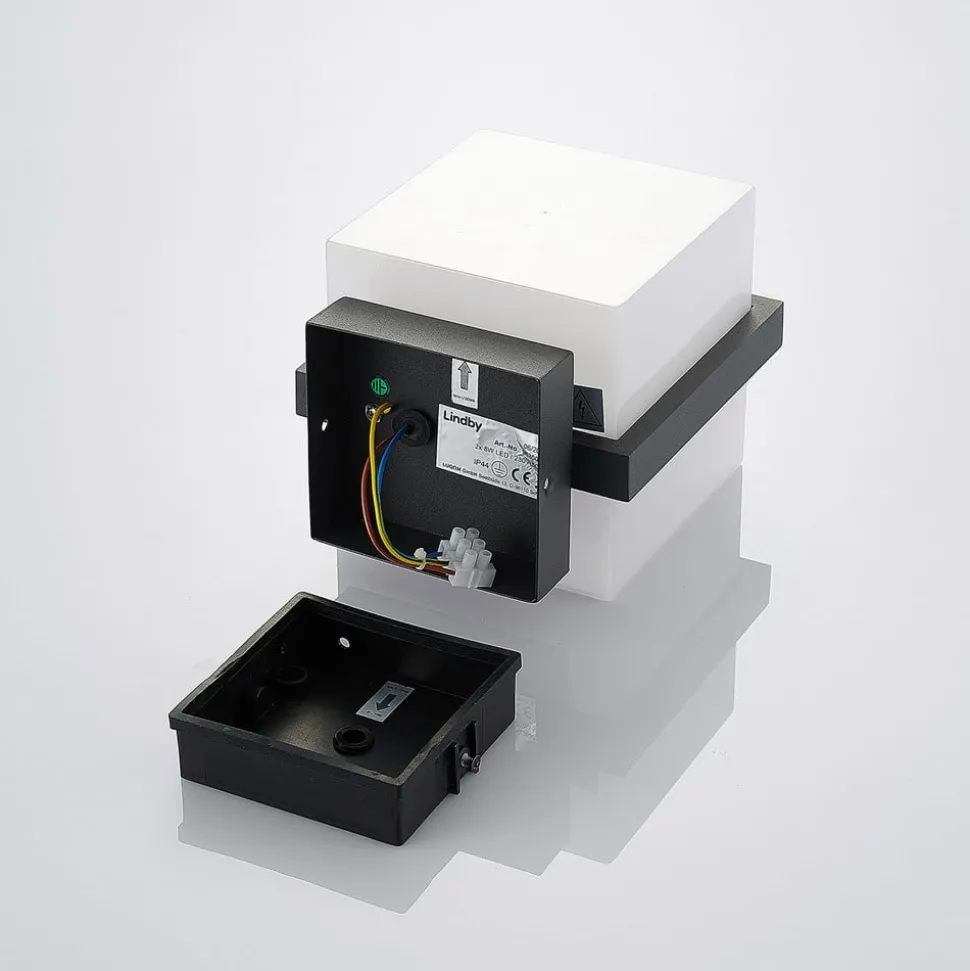 LED buitenwandlamp Auron, kubusvormig