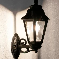 LED buitenwandlamp Bisso Anna E27 zwart