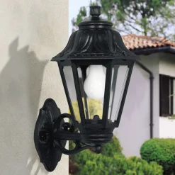 LED buitenwandlamp Bisso Anna E27 zwart