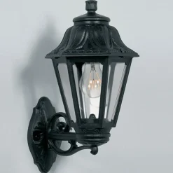 LED buitenwandlamp Bisso Anna E27 zwart