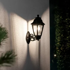 LED buitenwandlamp Bisso Anna E27 zwart