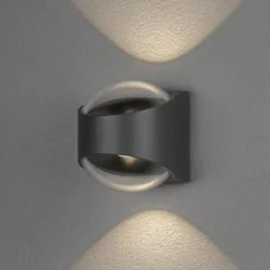 LED buitenwandlamp Bitonto 2-lamps antraciet