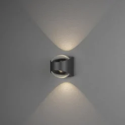 LED buitenwandlamp Bitonto 2-lamps antraciet