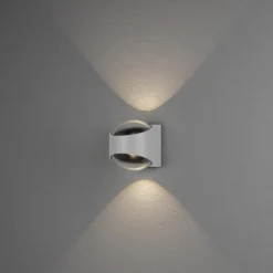 LED buitenwandlamp Bitonto 2-lamps wit