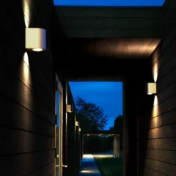 LED buitenwandlamp Canto 2, 10 cm, messing