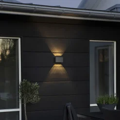 LED buitenwandlamp Chieri, 8-lamps, wit