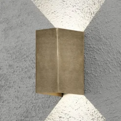 LED buitenwandlamp Cremona 8cm breed van messing