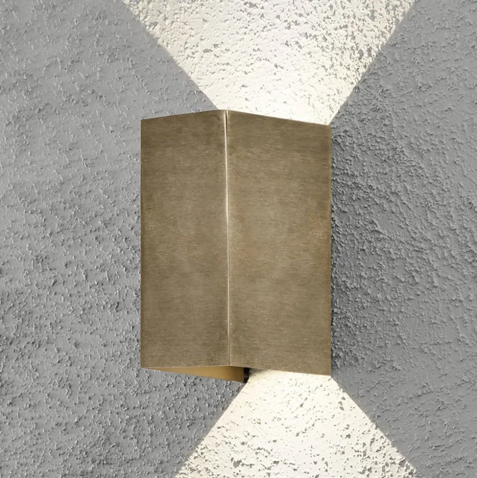 LED buitenwandlamp Cremona 8cm breed van messing