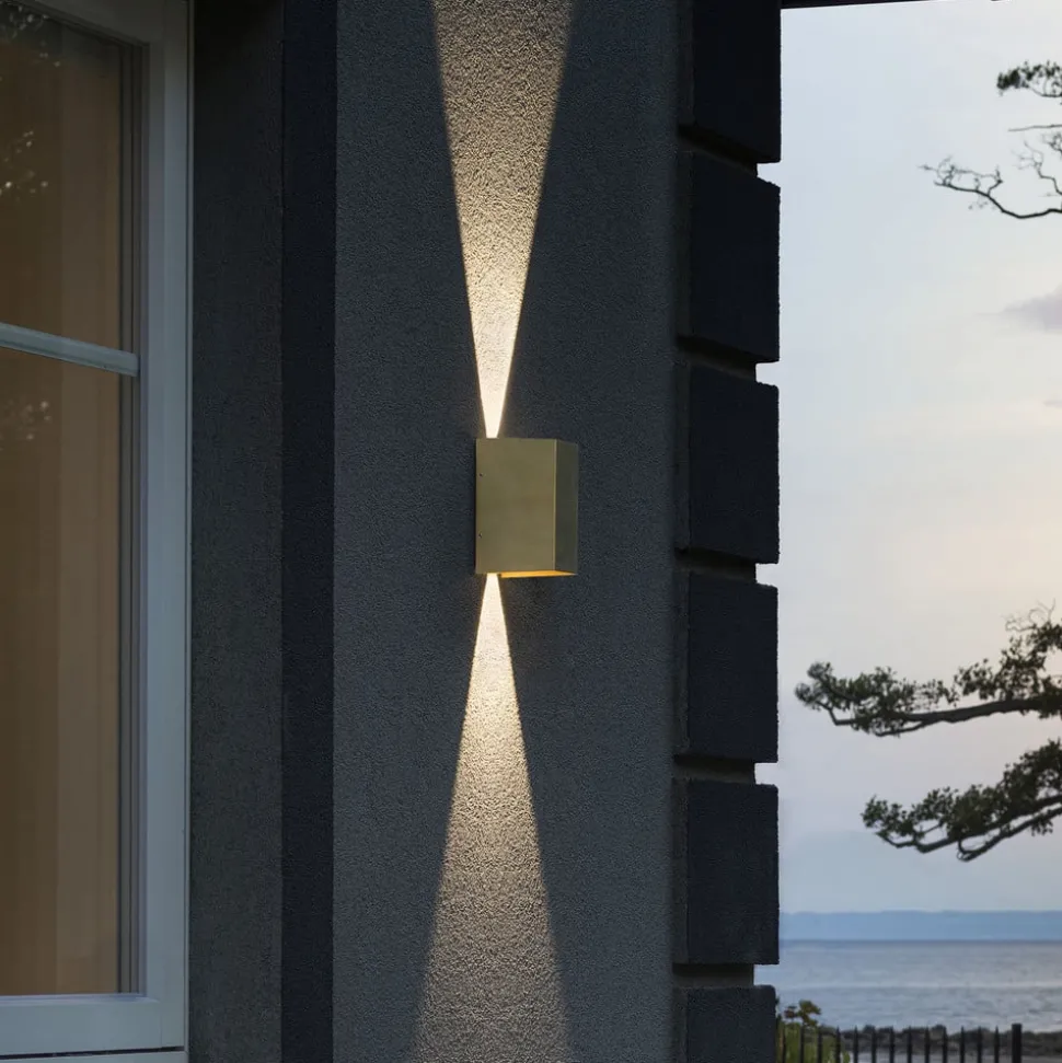 LED buitenwandlamp Cremona 8cm breed van messing