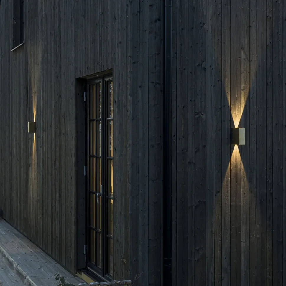 LED buitenwandlamp Cremona 8cm breed van messing