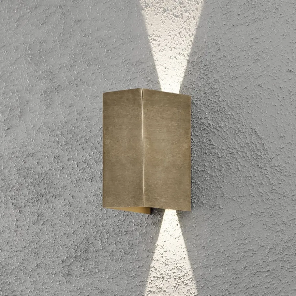 LED buitenwandlamp Cremona 8cm breed van messing