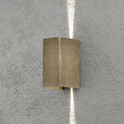 LED buitenwandlamp Cremona 8cm breed van messing