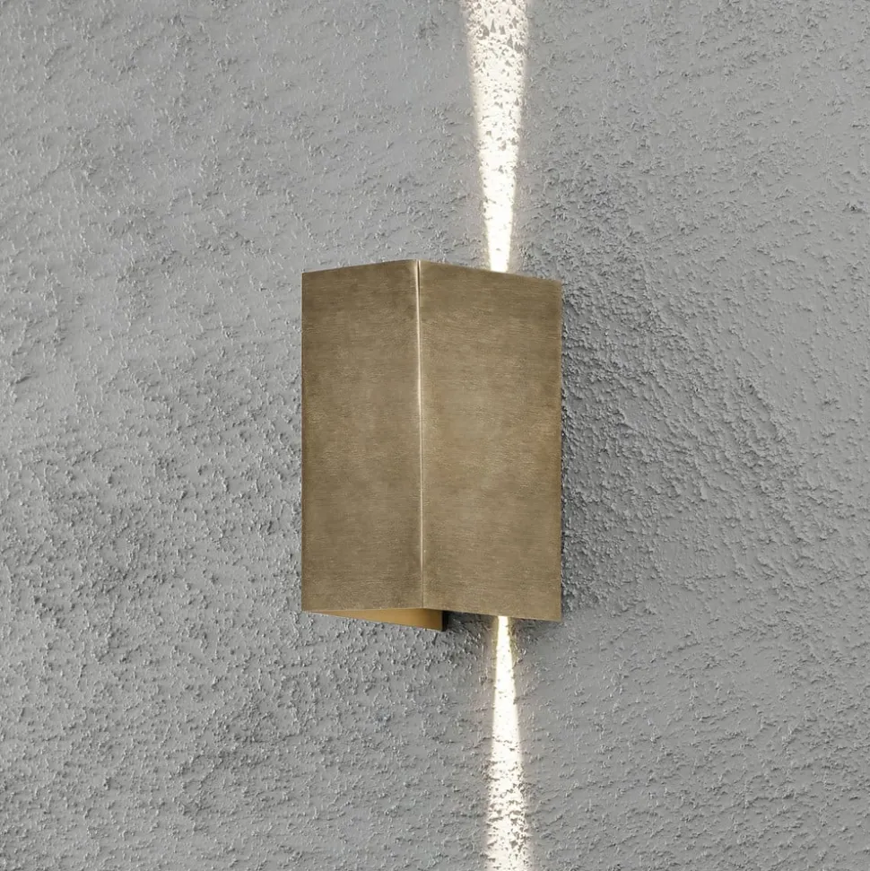 LED buitenwandlamp Cremona 8cm breed van messing