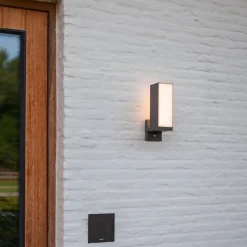 LED buitenwandlamp Cuba, sensor 1-lamp antraciet